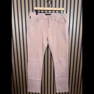 John Varvatos Jeans 34 x 32 Mens Pink Denim Stretch 5 Pocket Slim Straight Bower